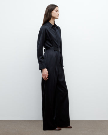 TWP Midnight All Night Long Jumpsuit in Satin Faced Wool Suiting view 4