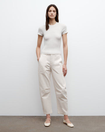 TWP White heather grey Tease top in Merino Wool view 4