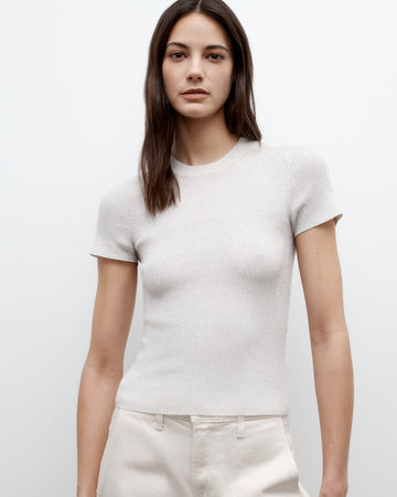 TWP White heather grey Tease top in Merino Wool view 1