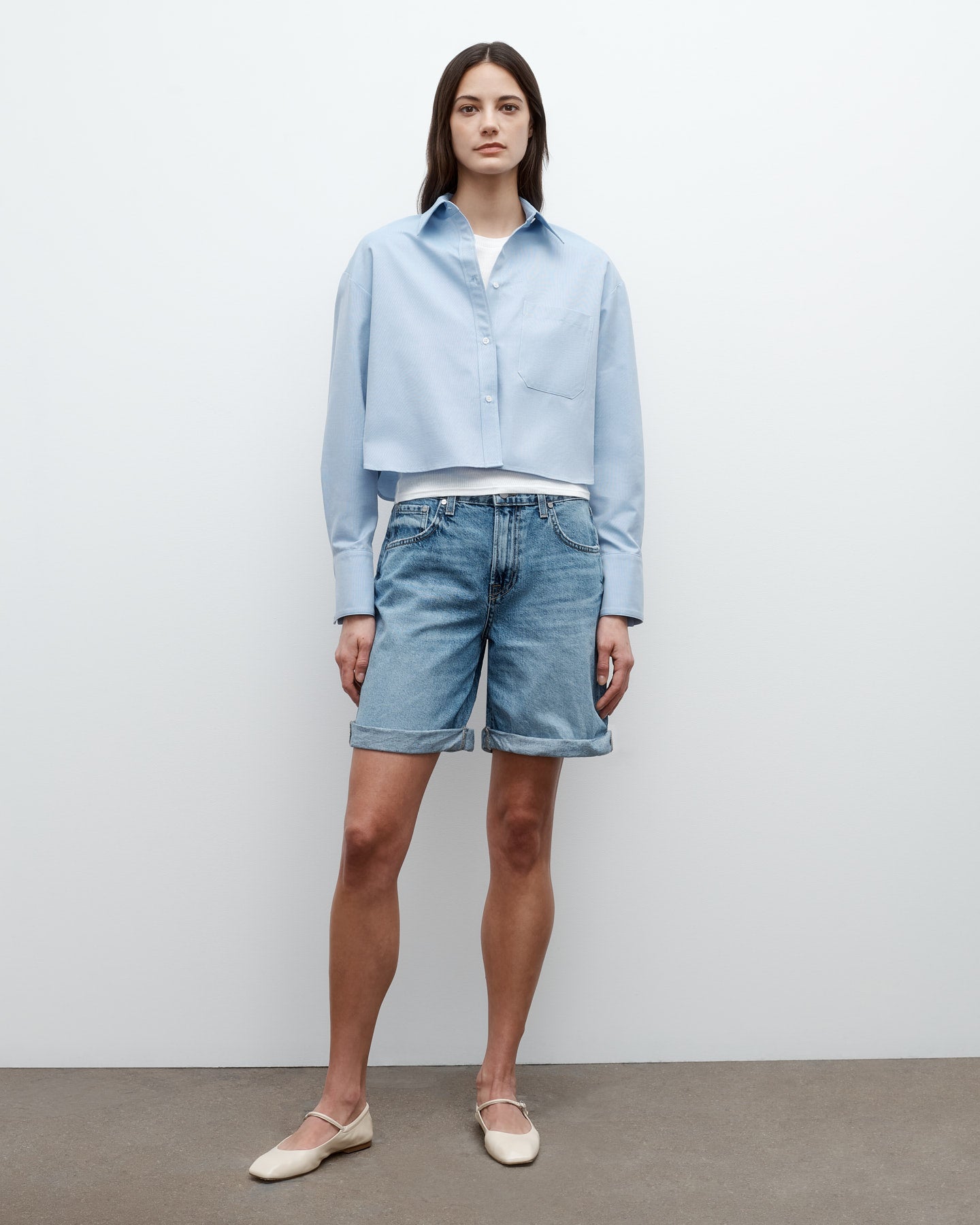 TWP Blue Little Big Joe Shirt in Oxford Cotton Shirting view 4