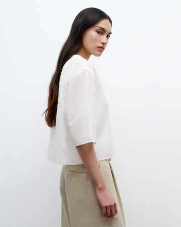 TWP Ivory New Ex T in Cotton Silk Organza view 4