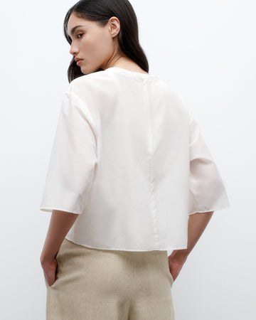TWP Ivory New Ex T in Cotton Silk Organza view 6
