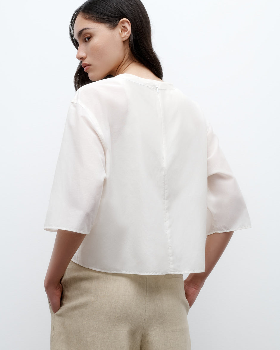 TWP Ivory New Ex T in Cotton Silk Organza view 6