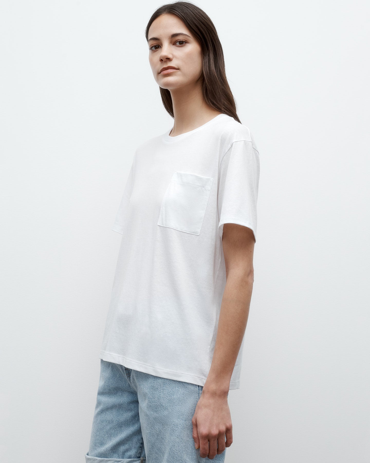 TWP White Big Boy Tee in Jersey view 3