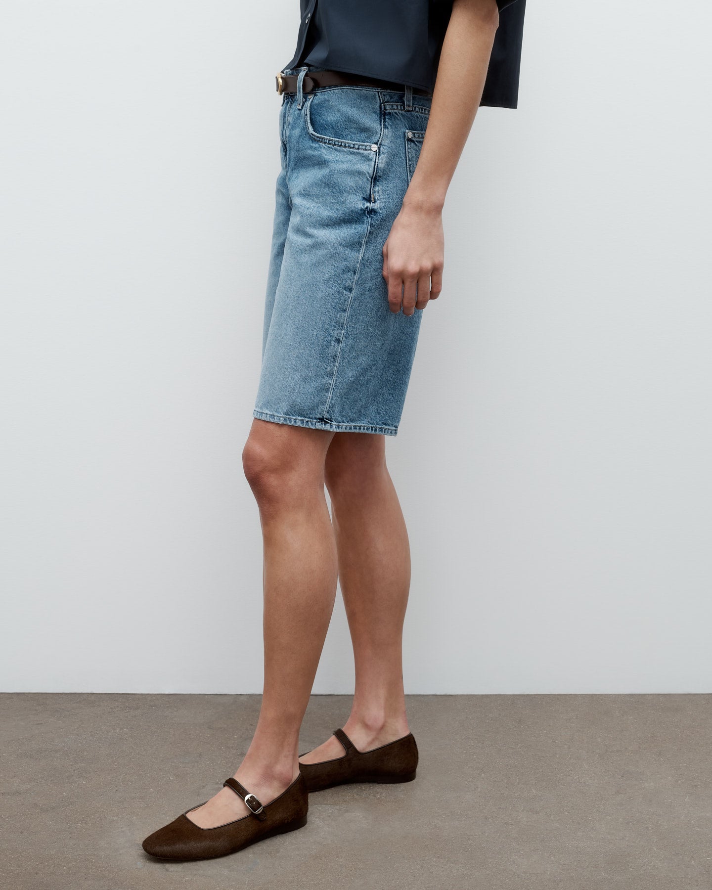 TWP Vintage denim Bennie Short in Vintage Denim view 3