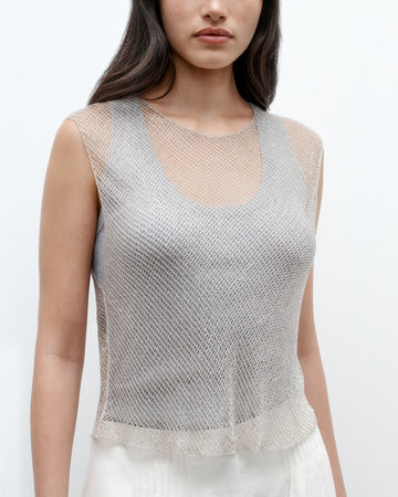 TWP Silver Chloe Top in Cross Hatch Beading view 5