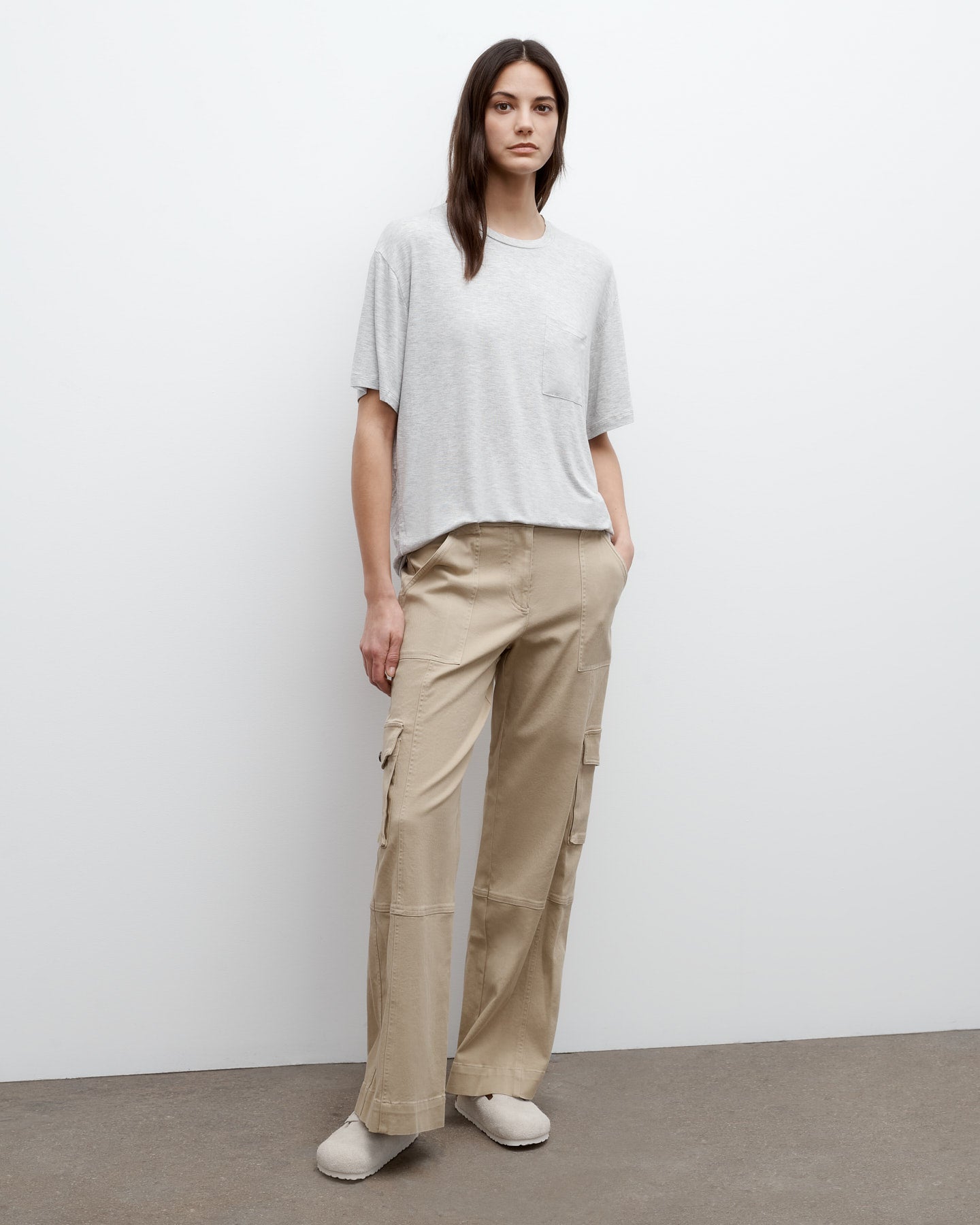 TWP Light heather grey Big Boy Tee in Jersey view 5