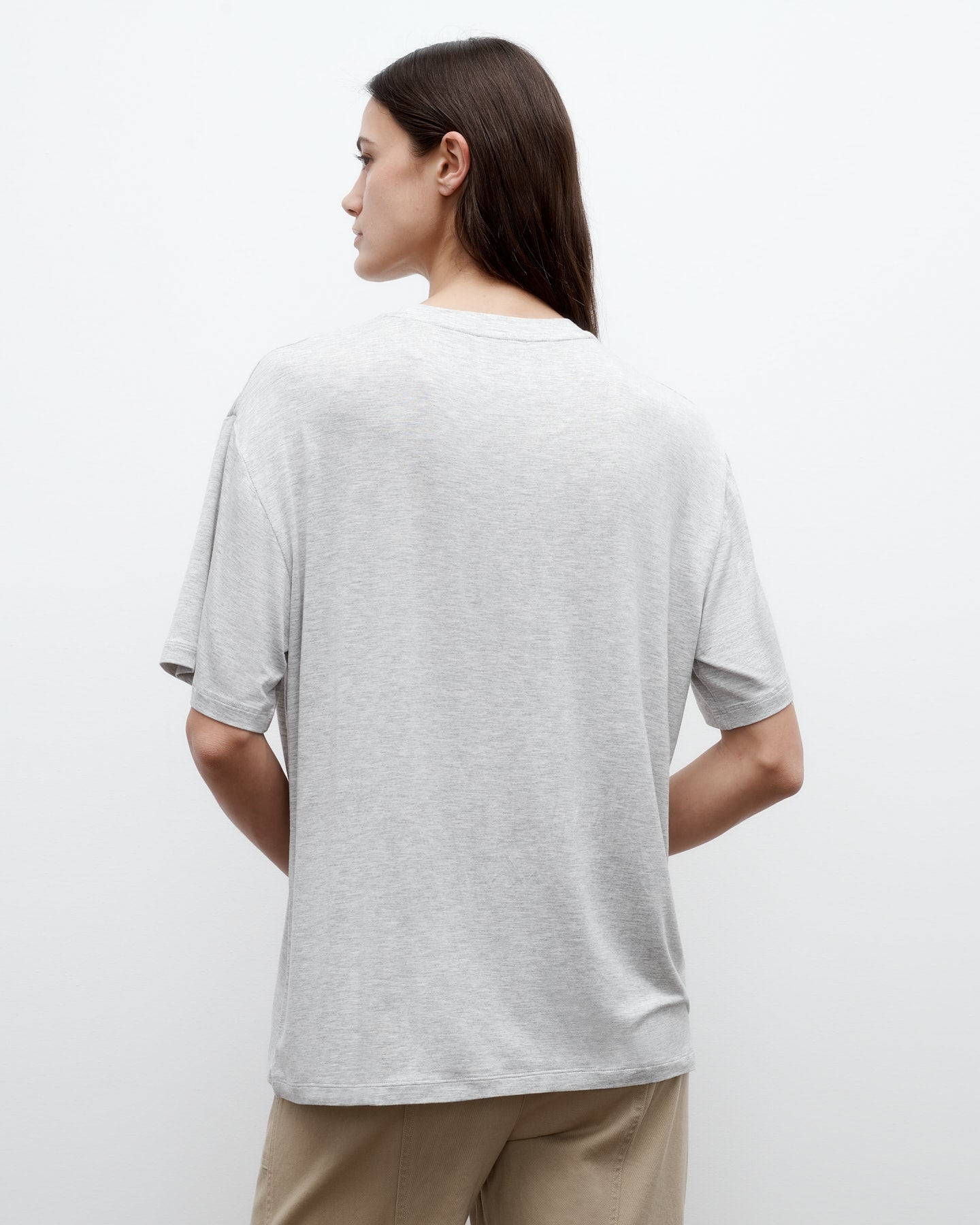 TWP Light heather grey Big Boy Tee in Jersey view 4