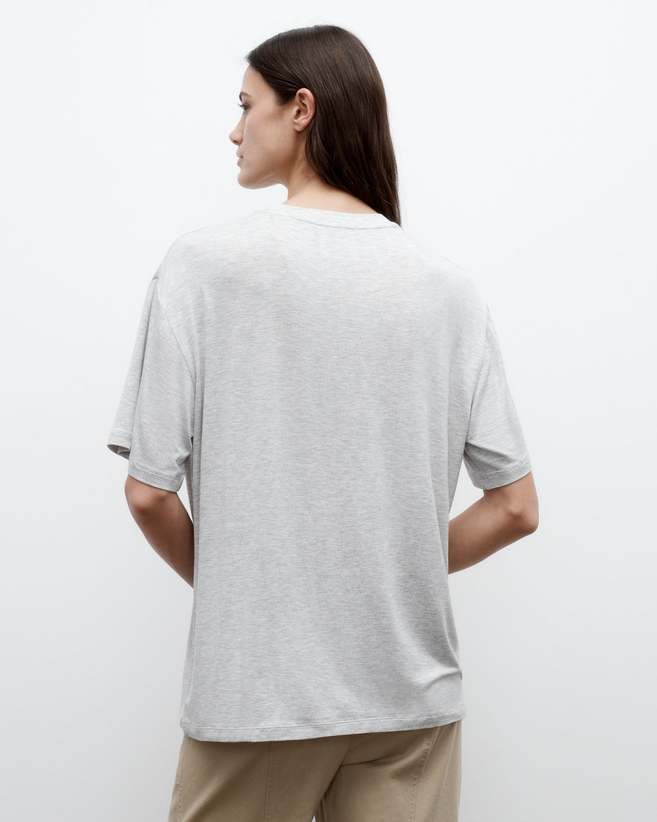 TWP Light heather grey Big Boy Tee in Jersey view 4
