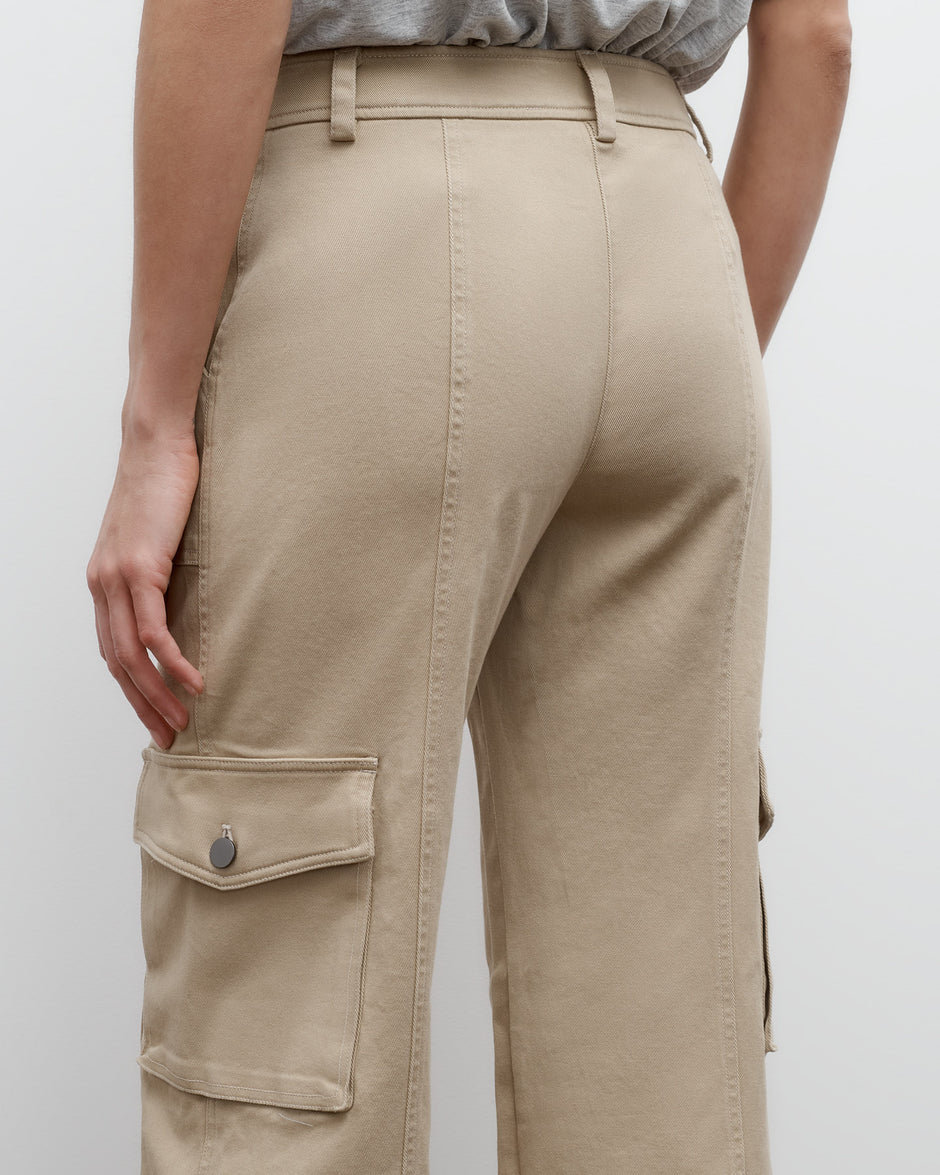 TWP Khaki Coop Pant with Cargo Pockets in Cotton Twill view 3