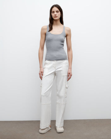 TWP Ivory Coop Pant with Cargo Pockets in Cotton Twill view 4