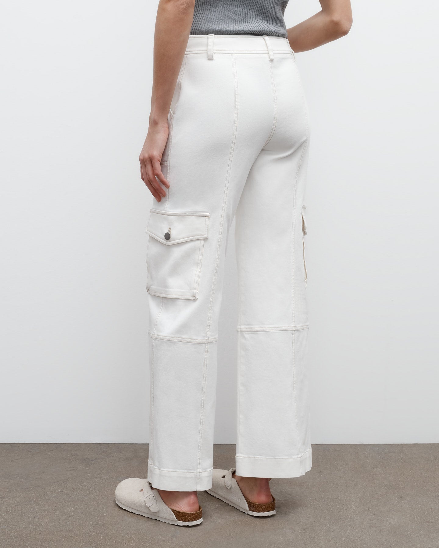 TWP Ivory Coop Pant with Cargo Pockets in Cotton Twill view 3