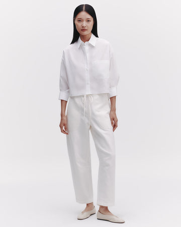 TWP White Jetties Beach Pant in Japanese Denim view 6