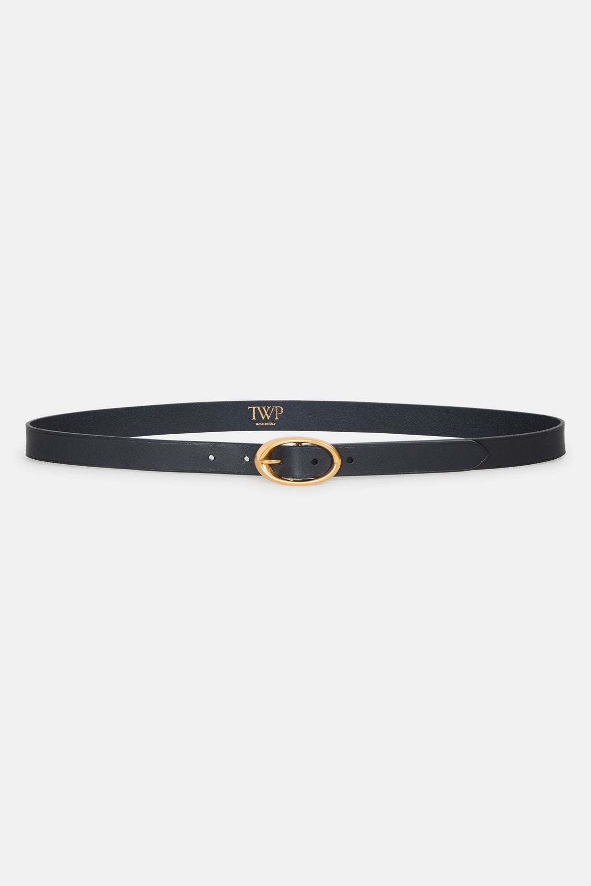 TWP Midnight Narrow Belt in Leather view 1