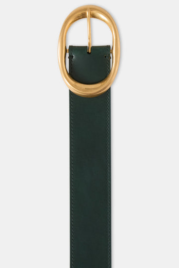 TWP Dark spruce Wide Belt in Leather view 3