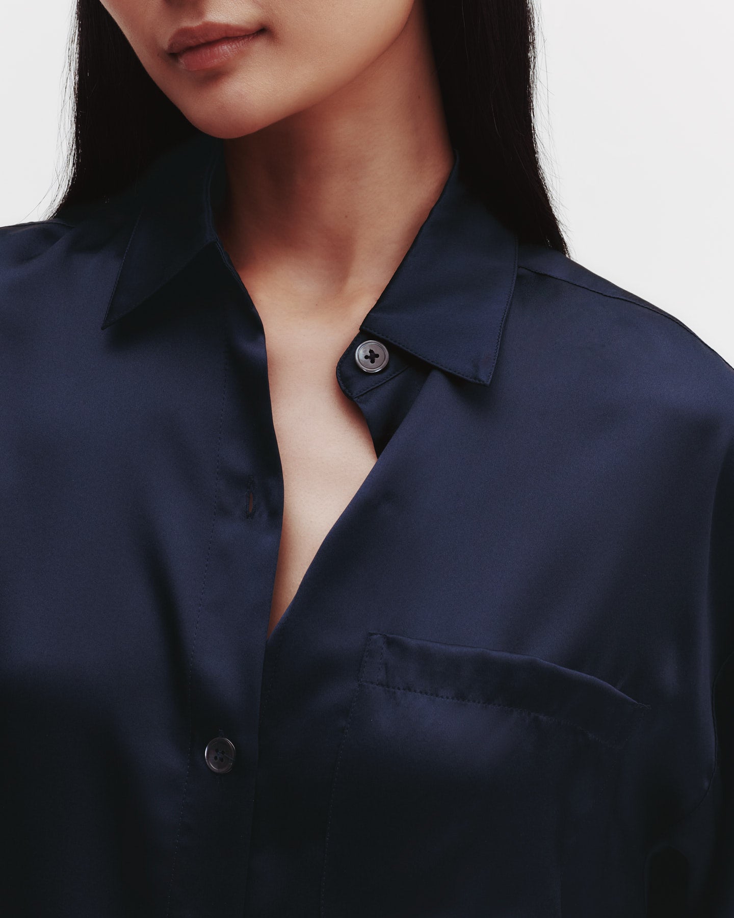 TWP Midnight Soon To Be Ex Shirt in Silk Charmeuse view 3