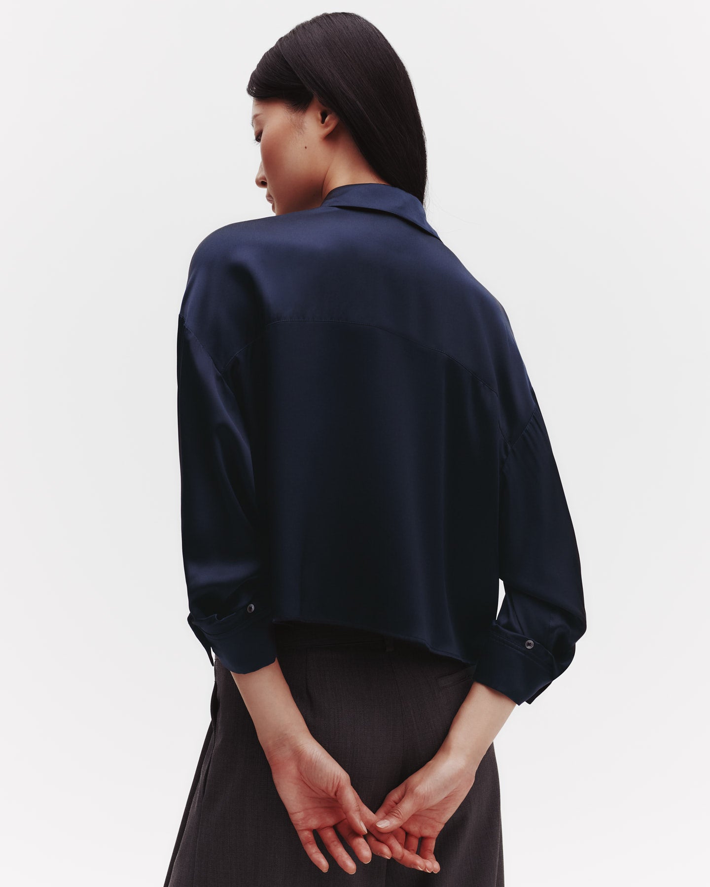 TWP Midnight Soon To Be Ex Shirt in Silk Charmeuse view 4