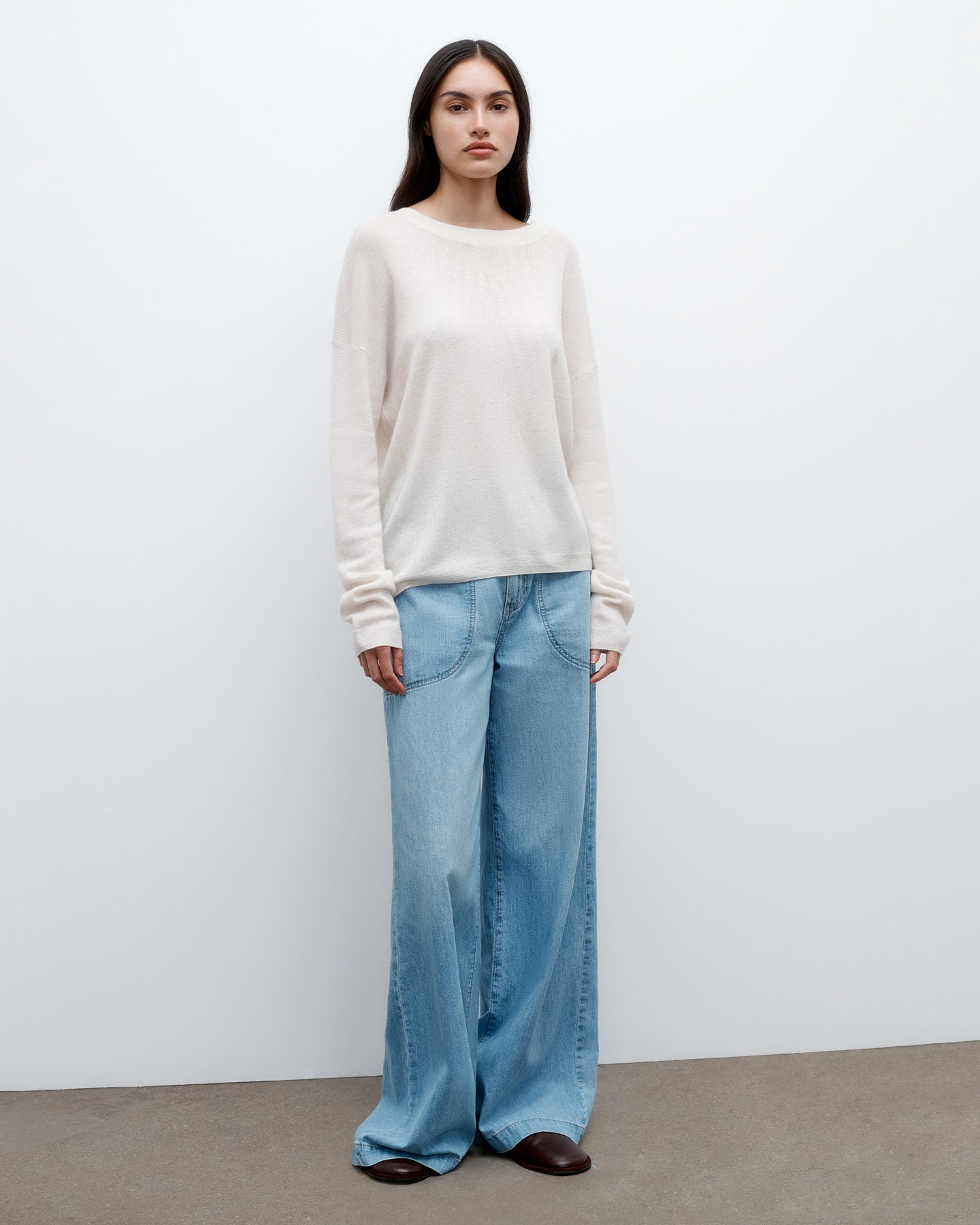 TWP Ivory Boy Tee in Fine Cashmere view 4