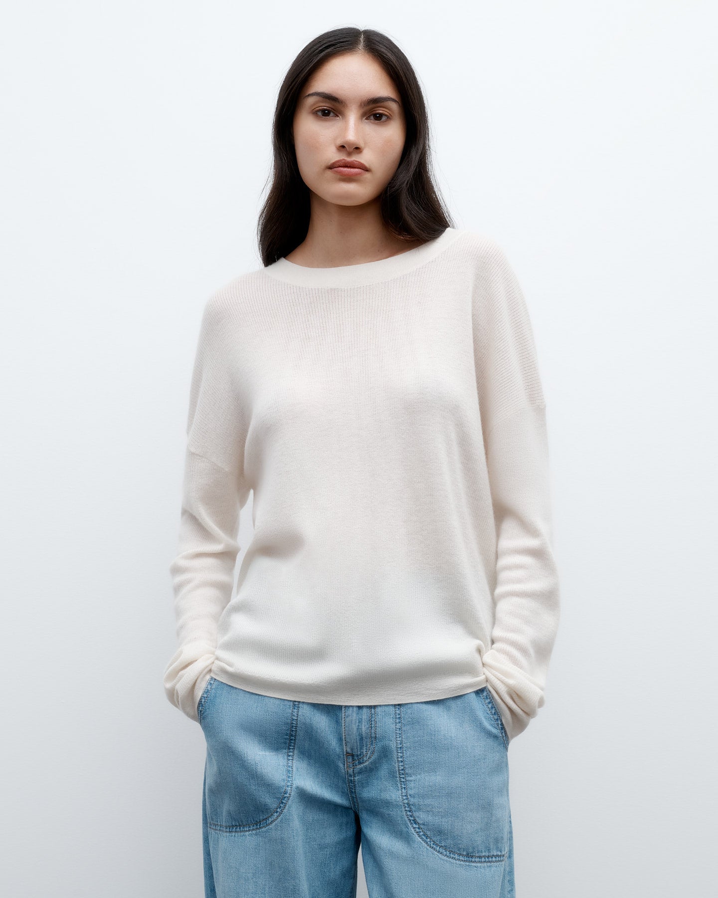 TWP Ivory Boy Tee in Fine Cashmere view 1