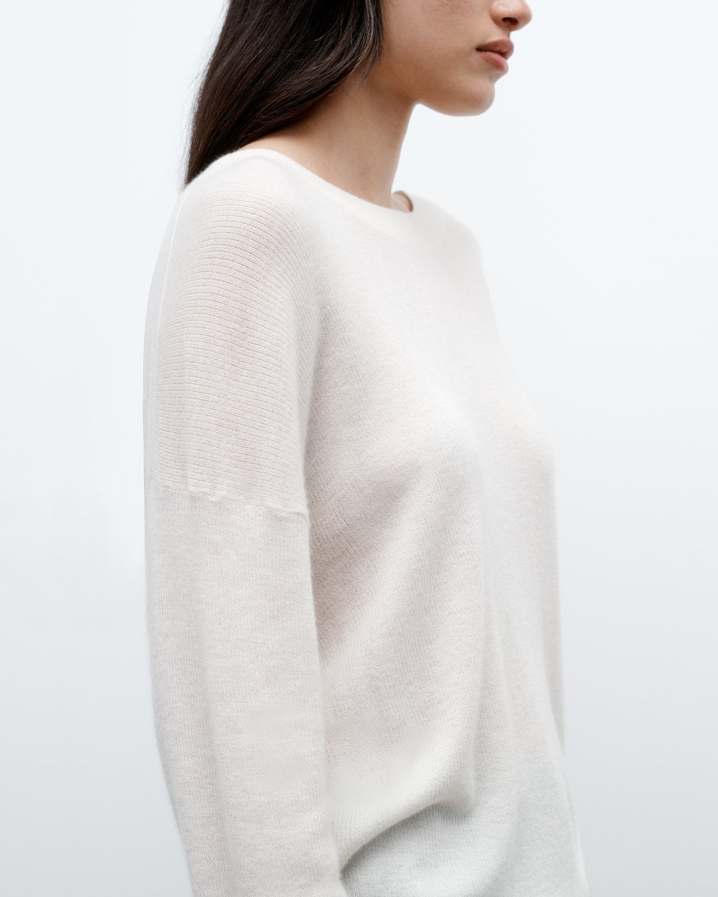TWP Ivory Boy Tee in Fine Cashmere view 3
