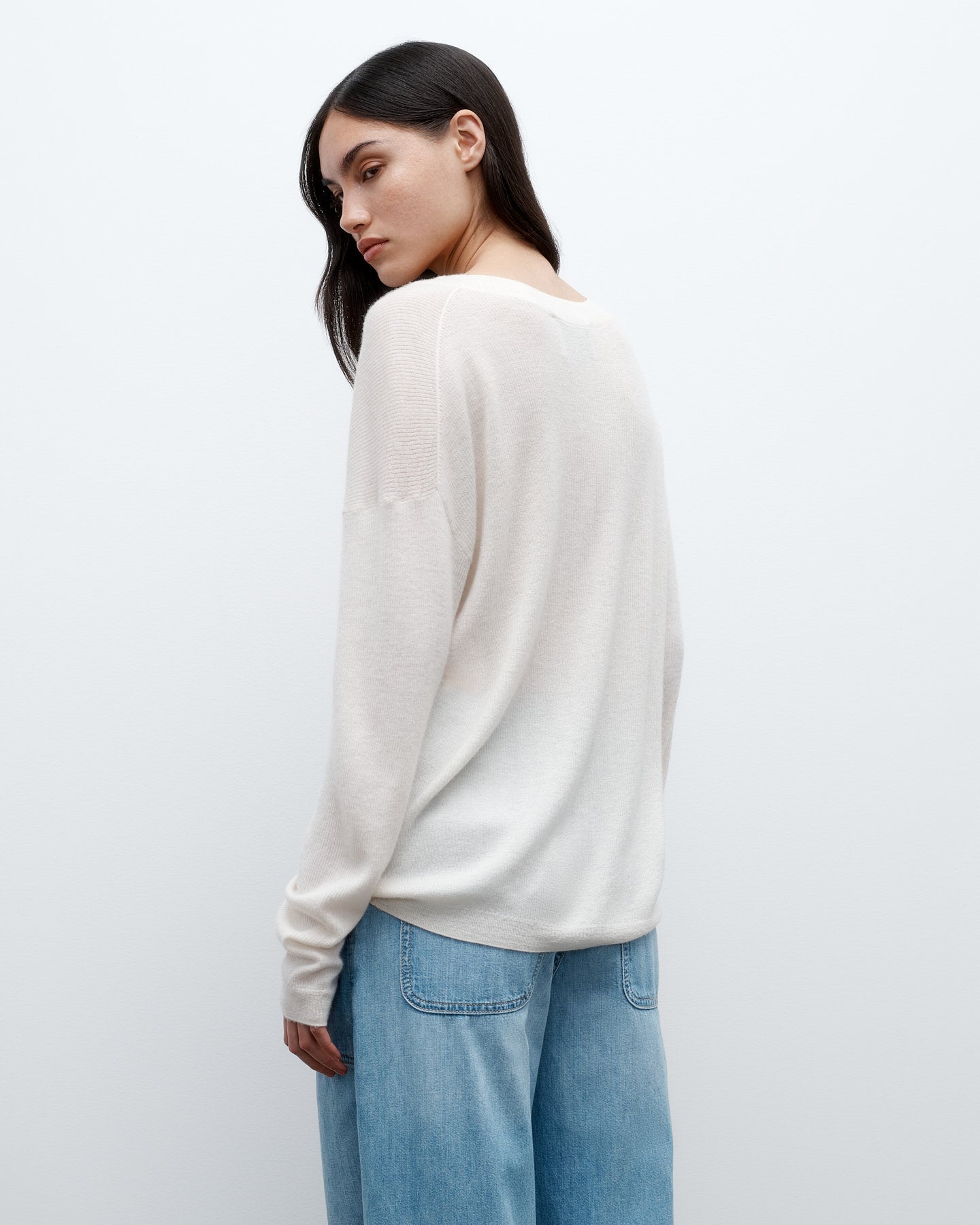TWP Ivory Boy Tee in Fine Cashmere view 2