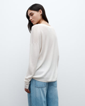 TWP Ivory Boy Tee in Fine Cashmere view 2