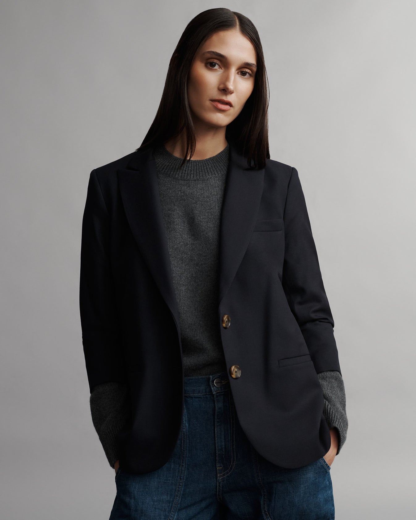 TWP Midnight Boyfriend Blazer in Wool Twill view 1