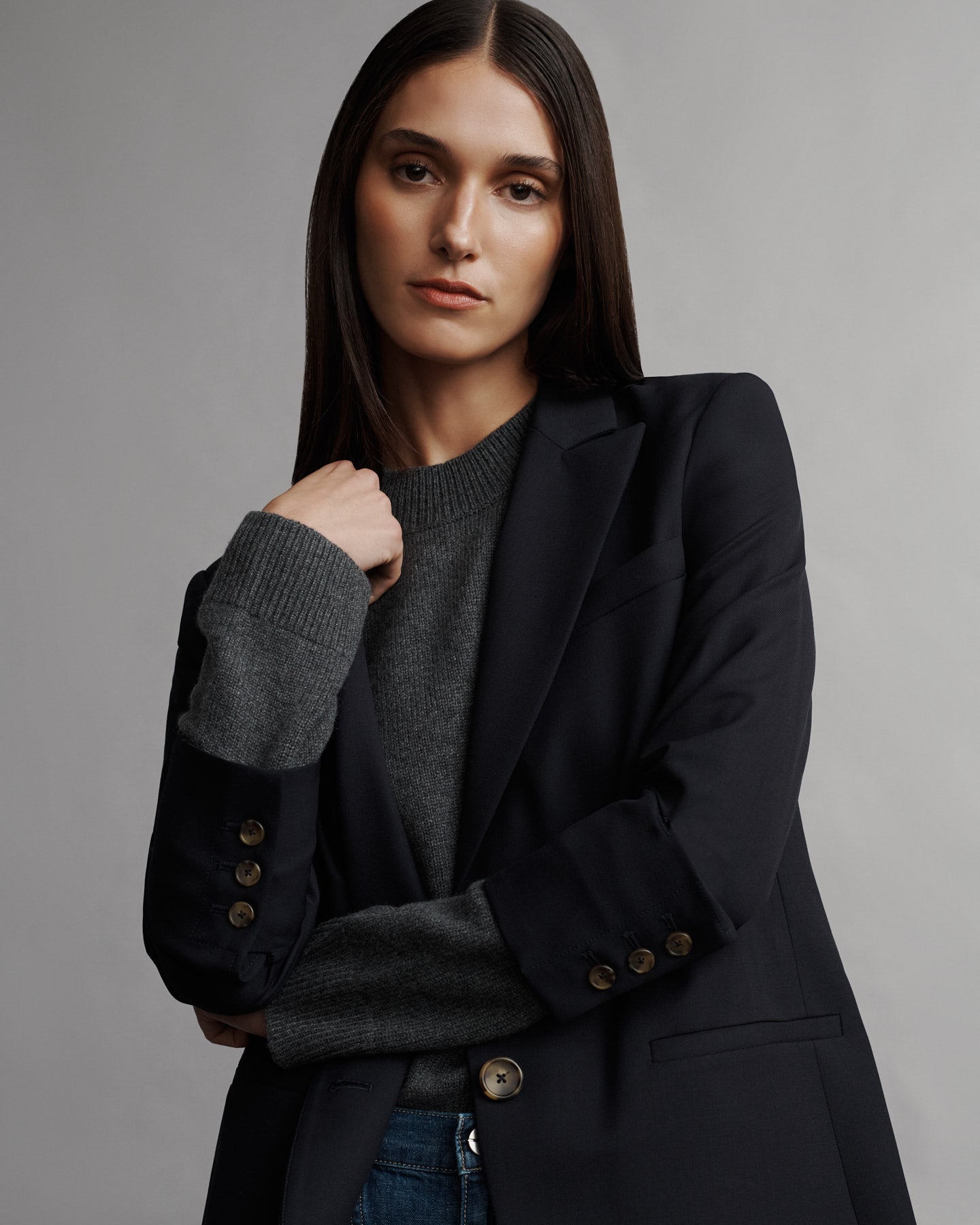 TWP Midnight Boyfriend Blazer in Wool Twill view 2