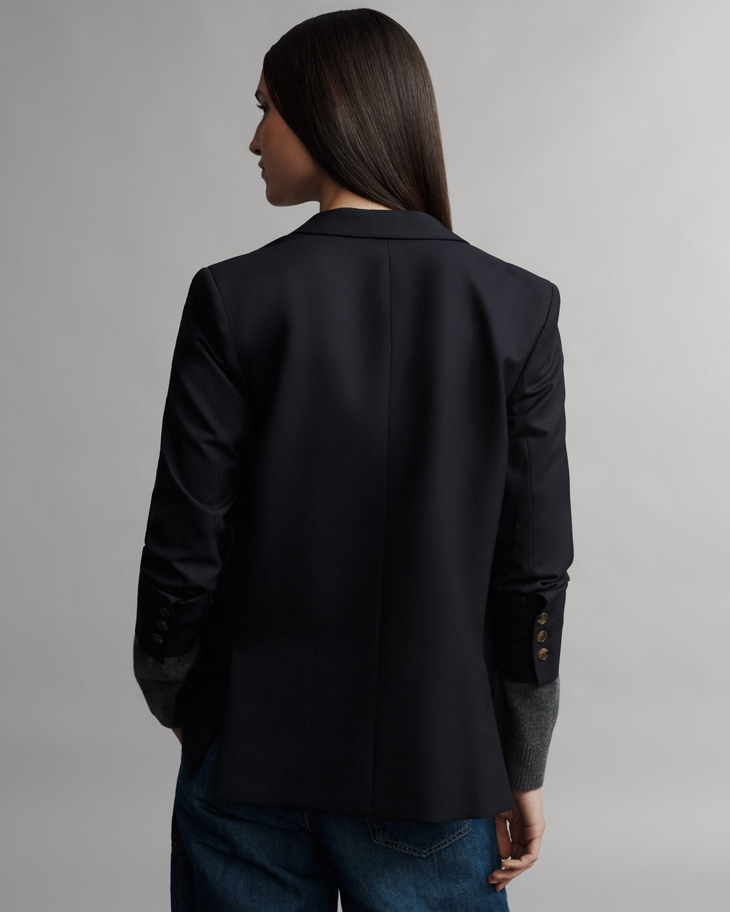 TWP Midnight Boyfriend Blazer in Wool Twill view 4