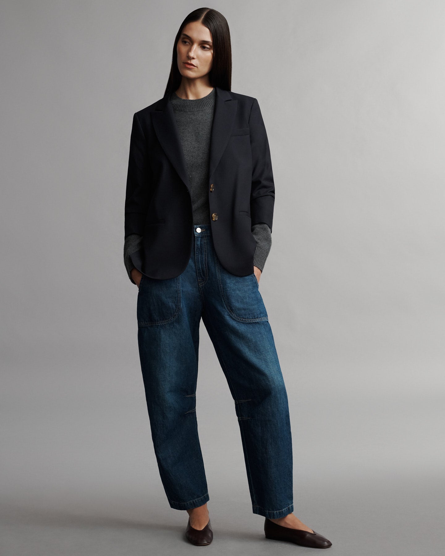 TWP Midnight Boyfriend Blazer in Wool Twill view 5