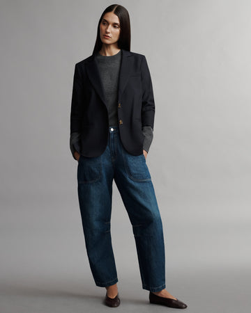 TWP Midnight Boyfriend Blazer in Wool Twill view 5