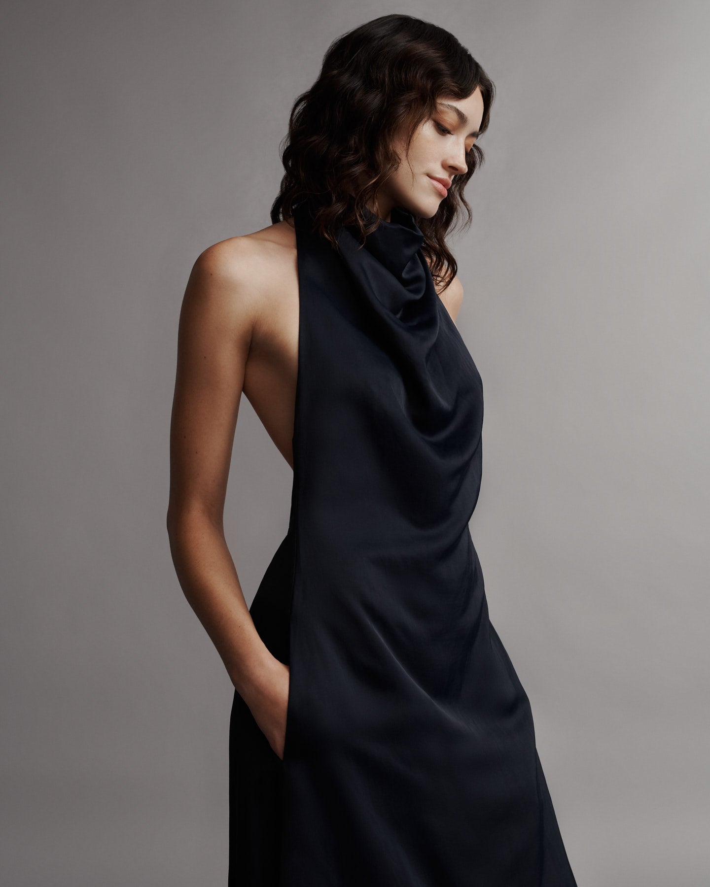 TWP Midnight Lolita Dress in Coated Viscose Linen view 4