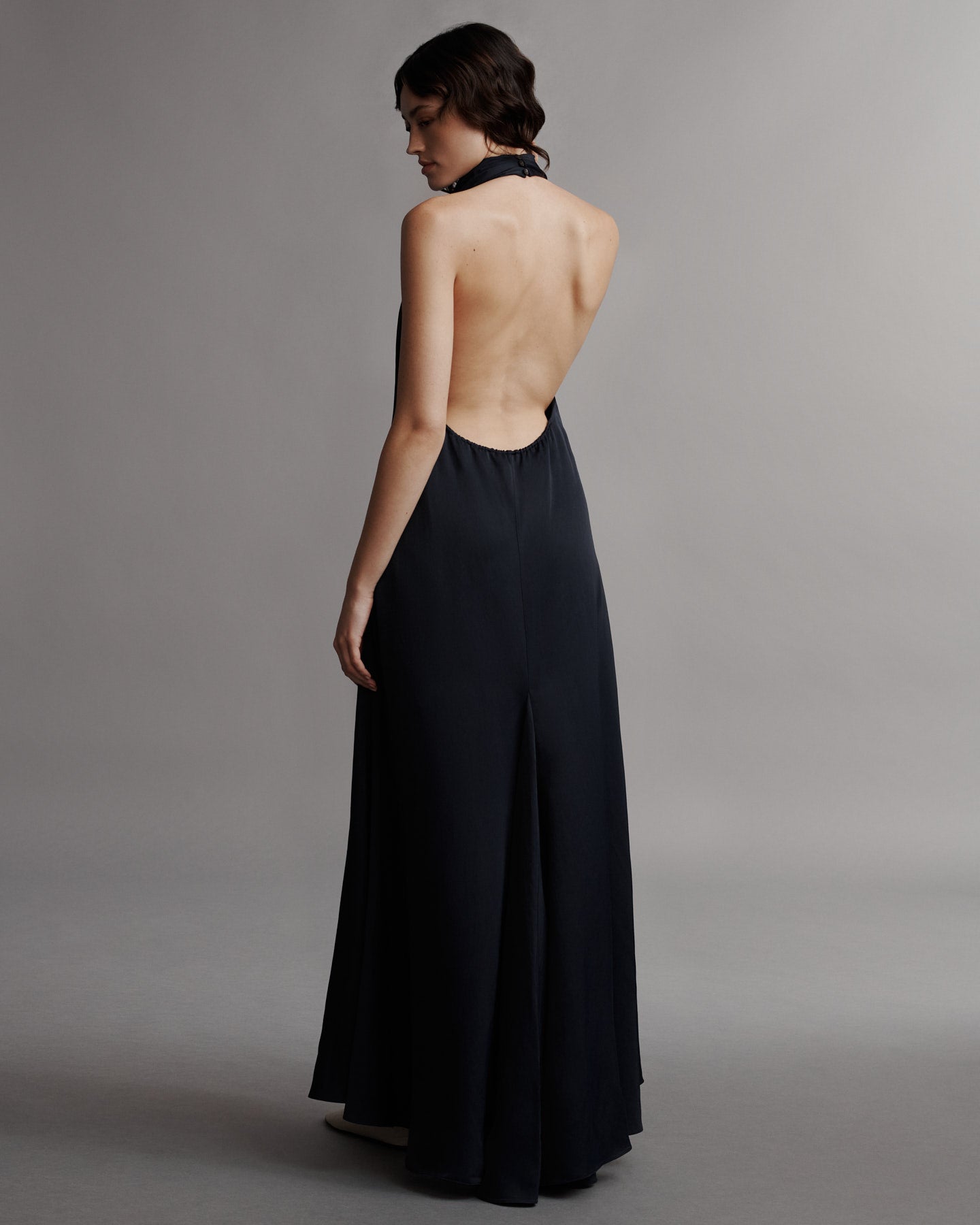 TWP Midnight Lolita Dress in Coated Viscose Linen view 5