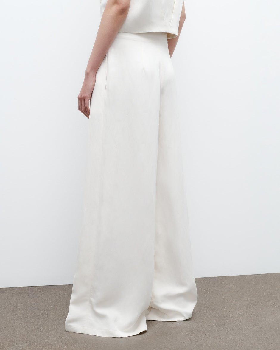 TWP Bone Drew Pant in Coated Viscose Linen view 5