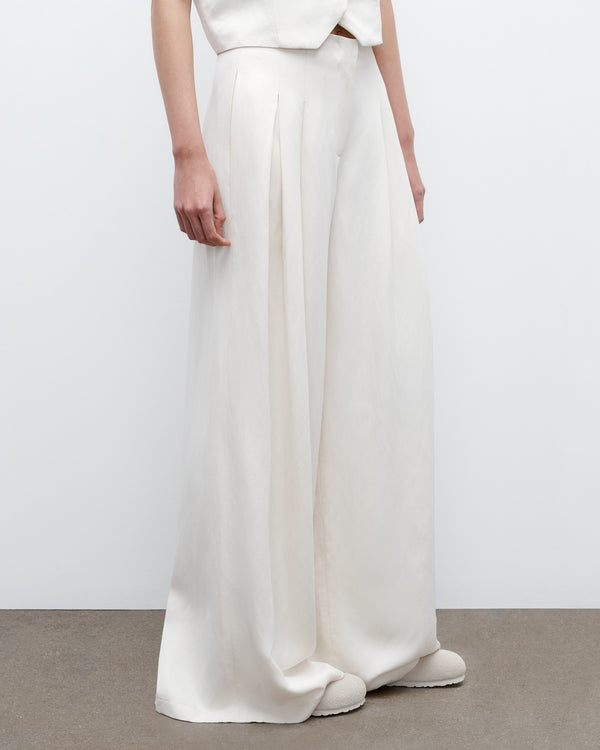 TWP Bone Drew Pant in Coated Viscose Linen view 4