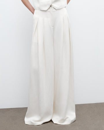 TWP Bone Drew Pant in Coated Viscose Linen view 2