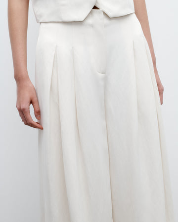 TWP Bone Drew Pant in Coated Viscose Linen view 3