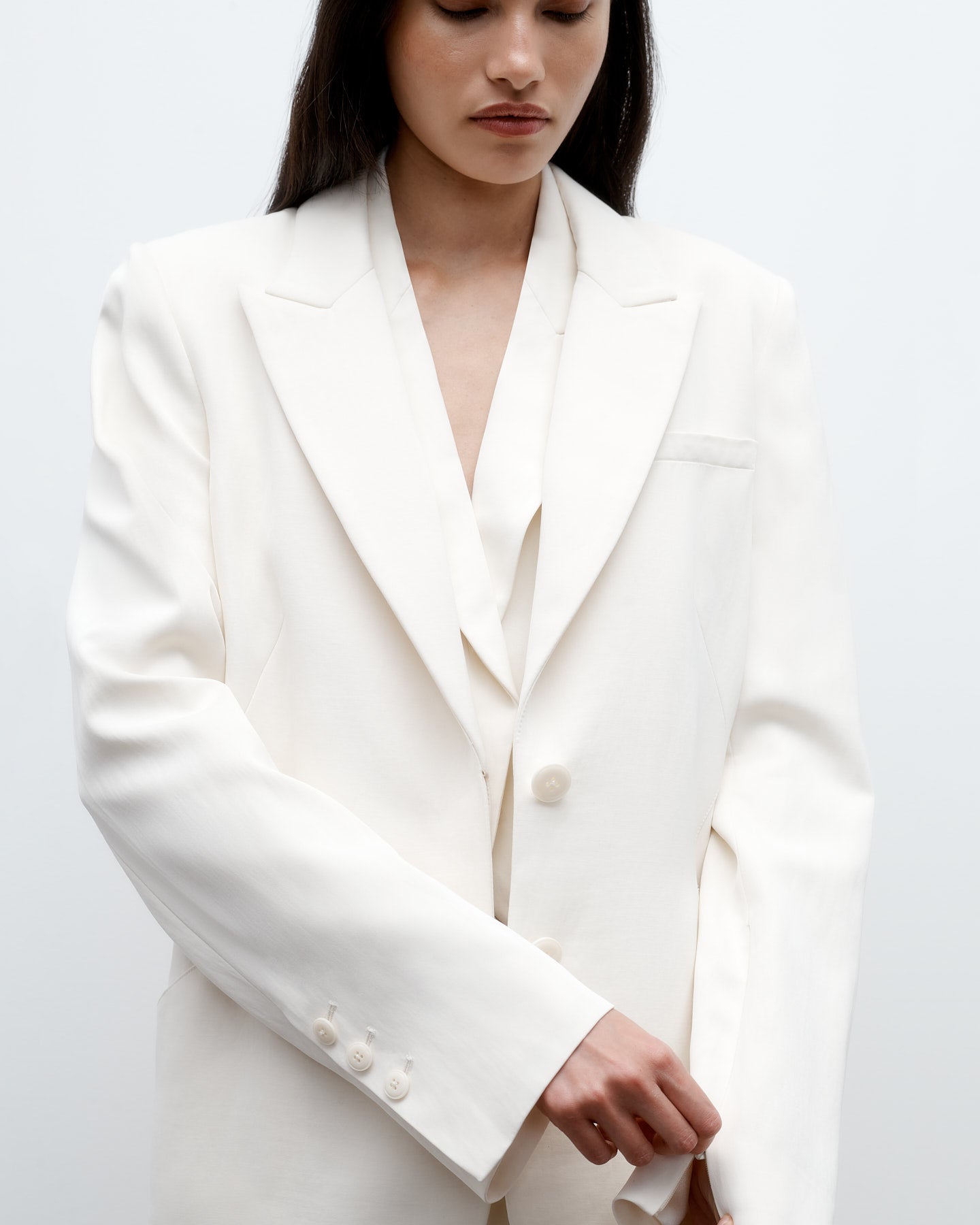 TWP Bone Perfect Boyfriend Blazer in Coated Viscose Linen view 2