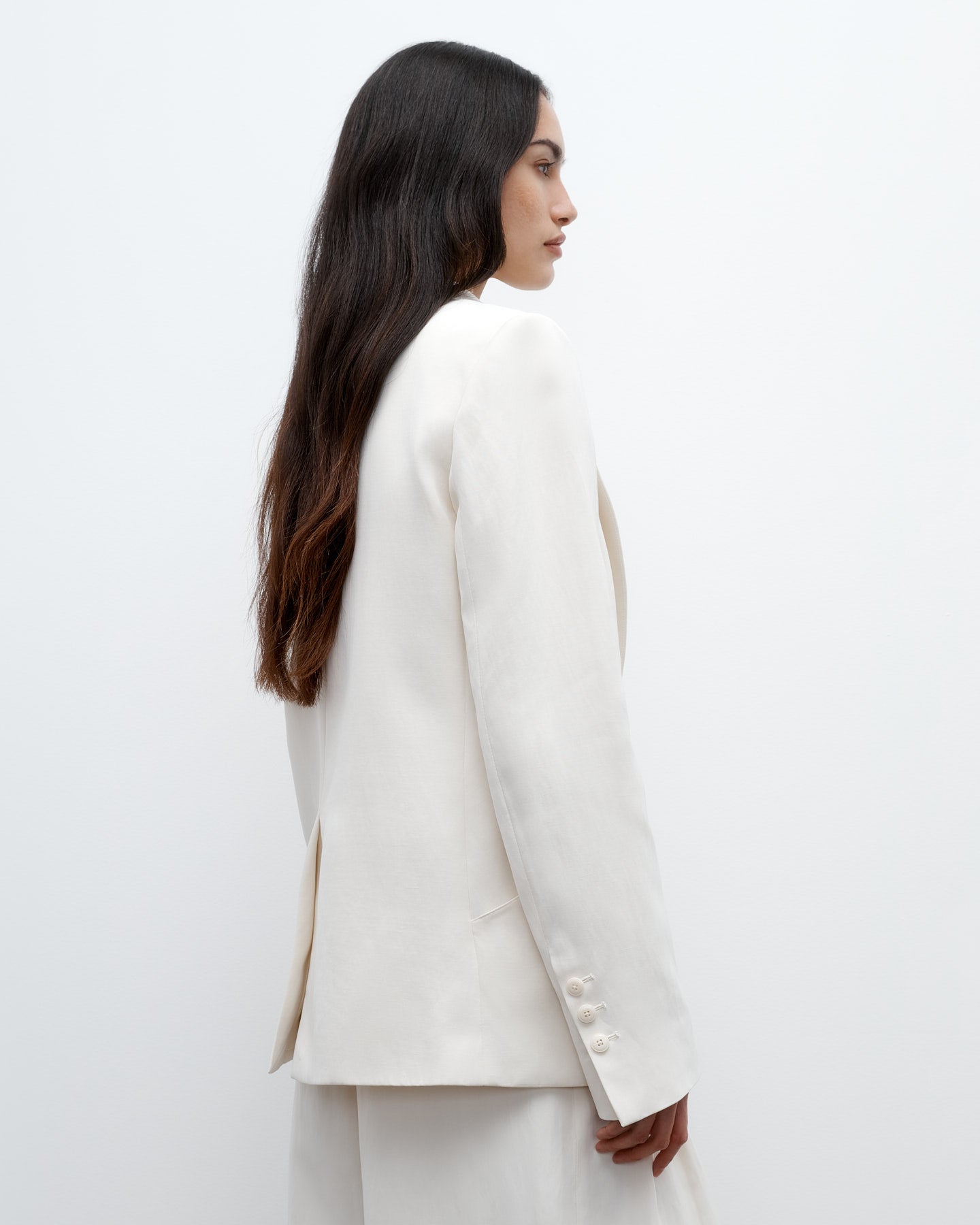 TWP Bone Perfect Boyfriend Blazer in Coated Viscose Linen view 3