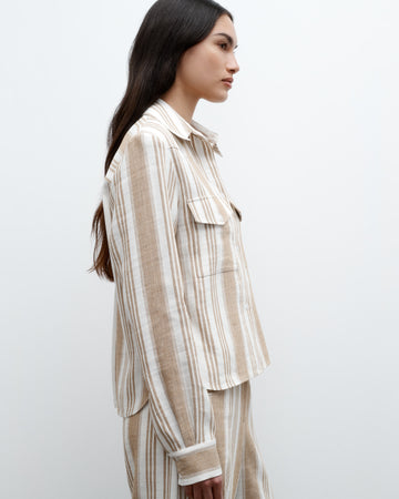 TWP White/khaki New Carter Top in Tosca Barre Linen view 4