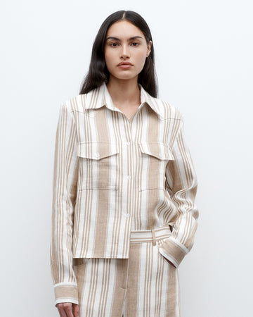 TWP White/khaki New Carter Top in Tosca Barre Linen view 1