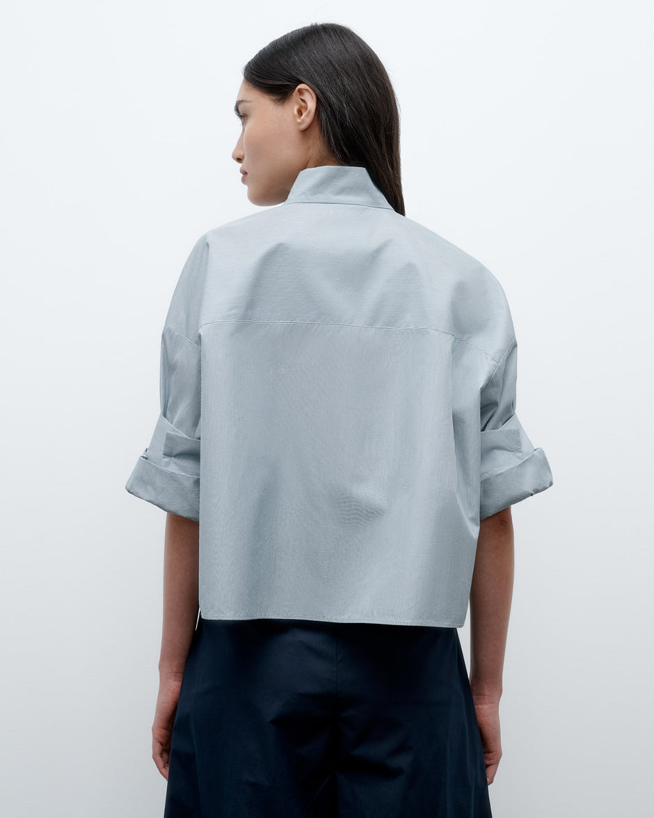 TWP Pinegrove / white Next Ex Shirt with Tie in Baroness Stripe Cotton view 6