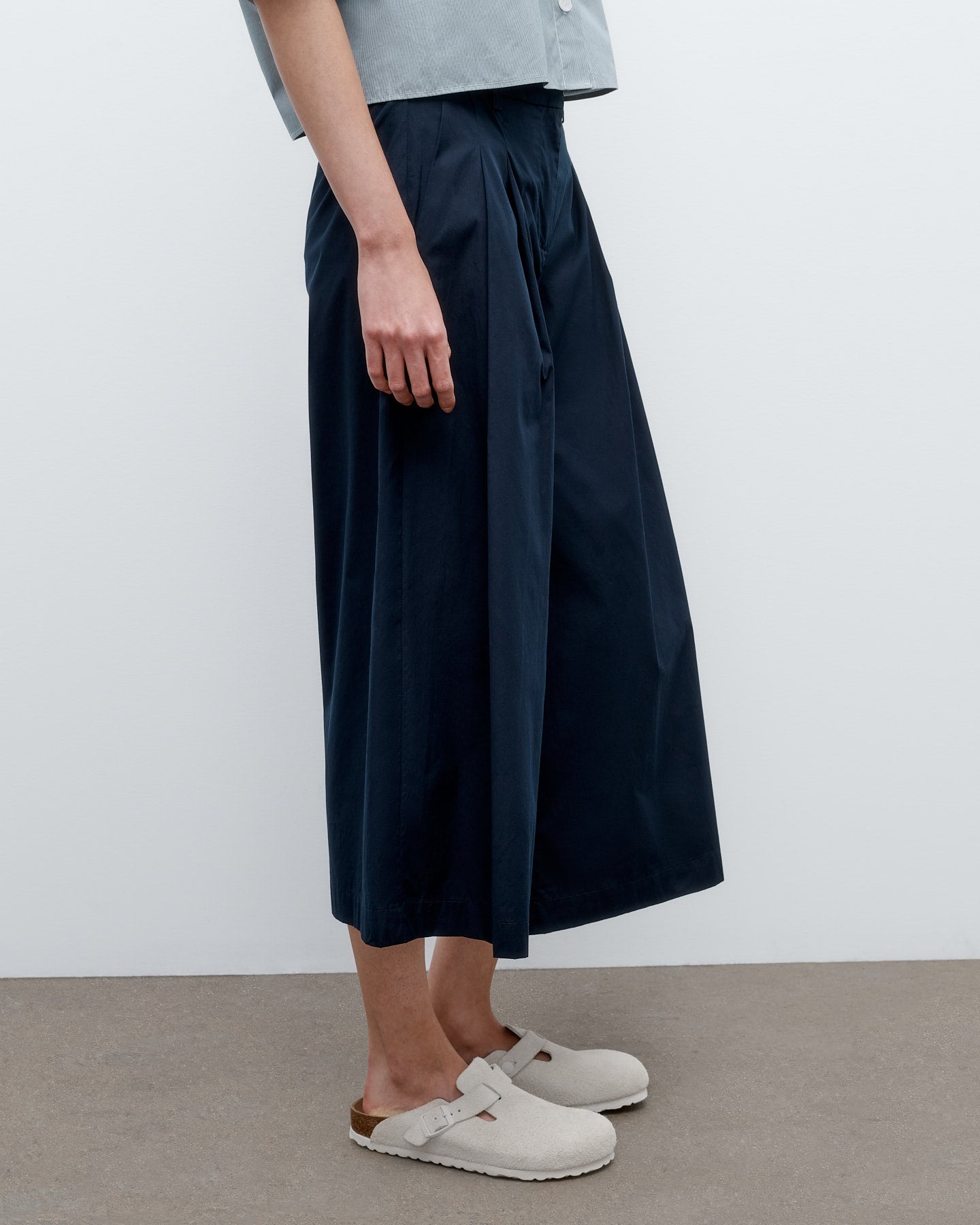 TWP Midnight Cropped Didi Pant in Vintage Washed Poplin view 4