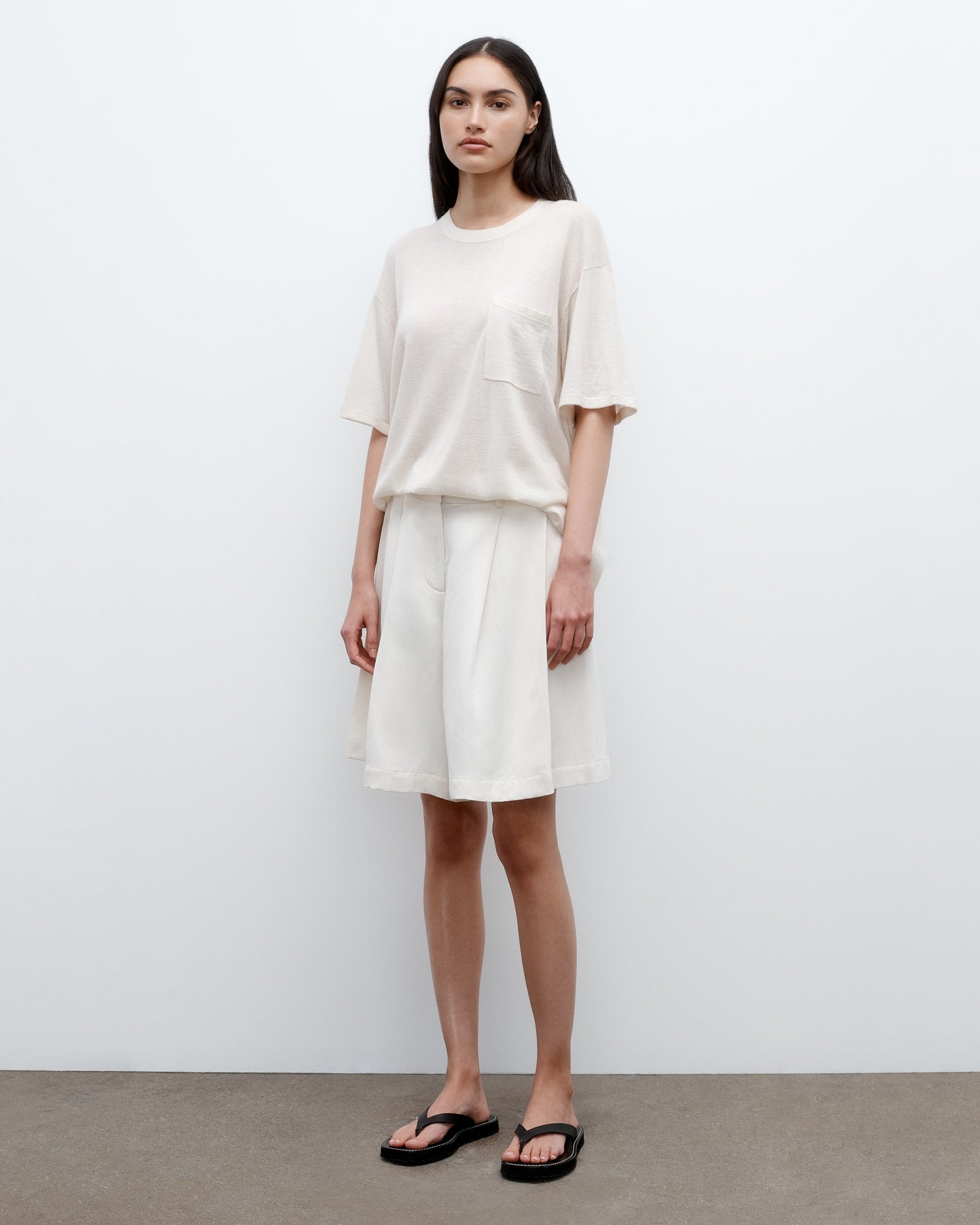 TWP Ivory Knit Big Boy Tee in Skye Cashmere view 3