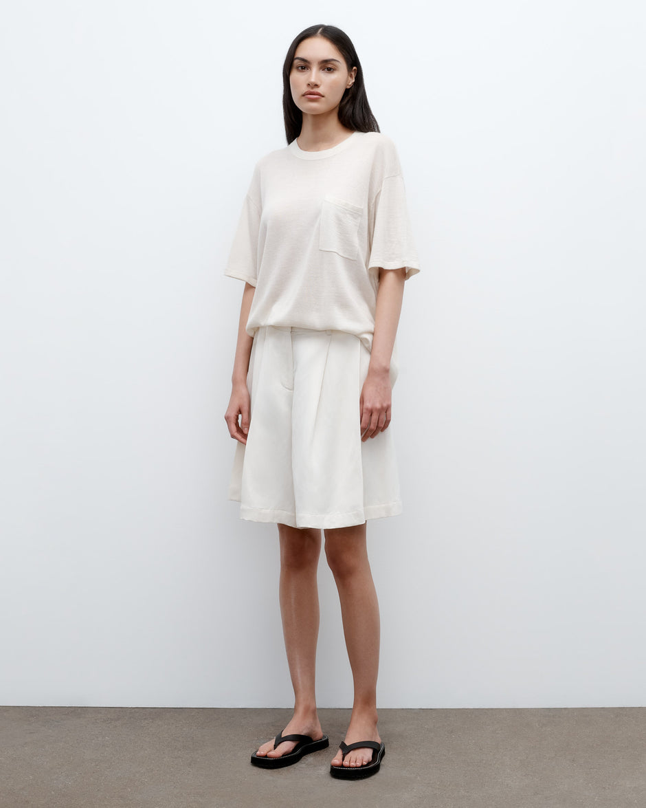 TWP Ivory Knit Big Boy Tee in Skye Cashmere view 3