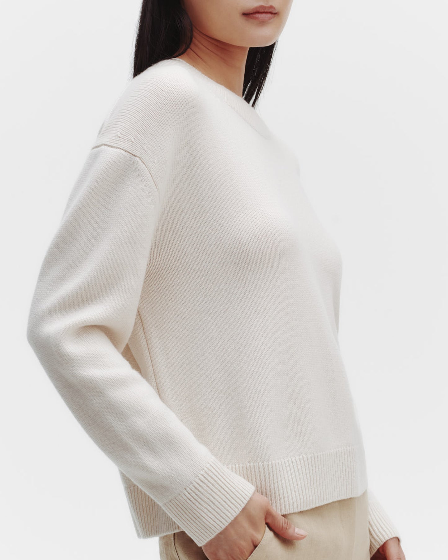 TWP Ivory Boy Crewneck in Cashmere view 5