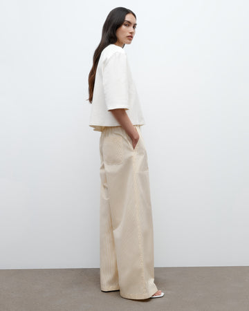 TWP Ivory / yellow Main St. Pant in Banker Stripe Cotton view 5