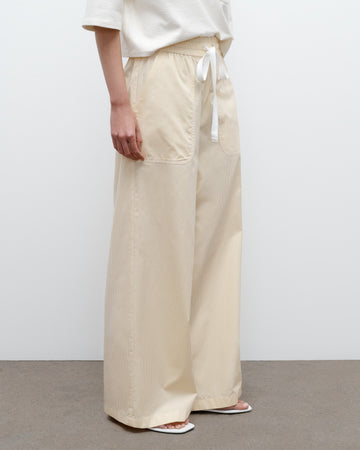 TWP Ivory / yellow Main St. Pant in Banker Stripe Cotton view 3