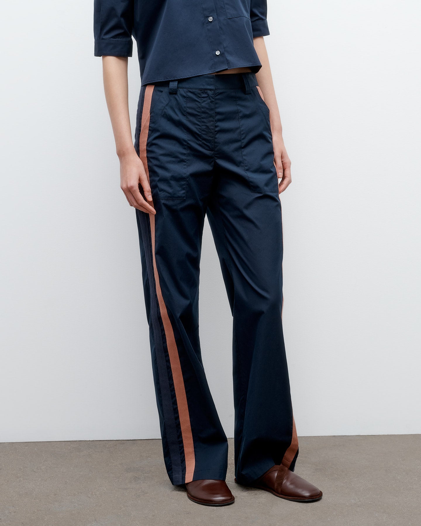 TWP Midnight Isabelle Pant in Vintage Washed Poplin view 1