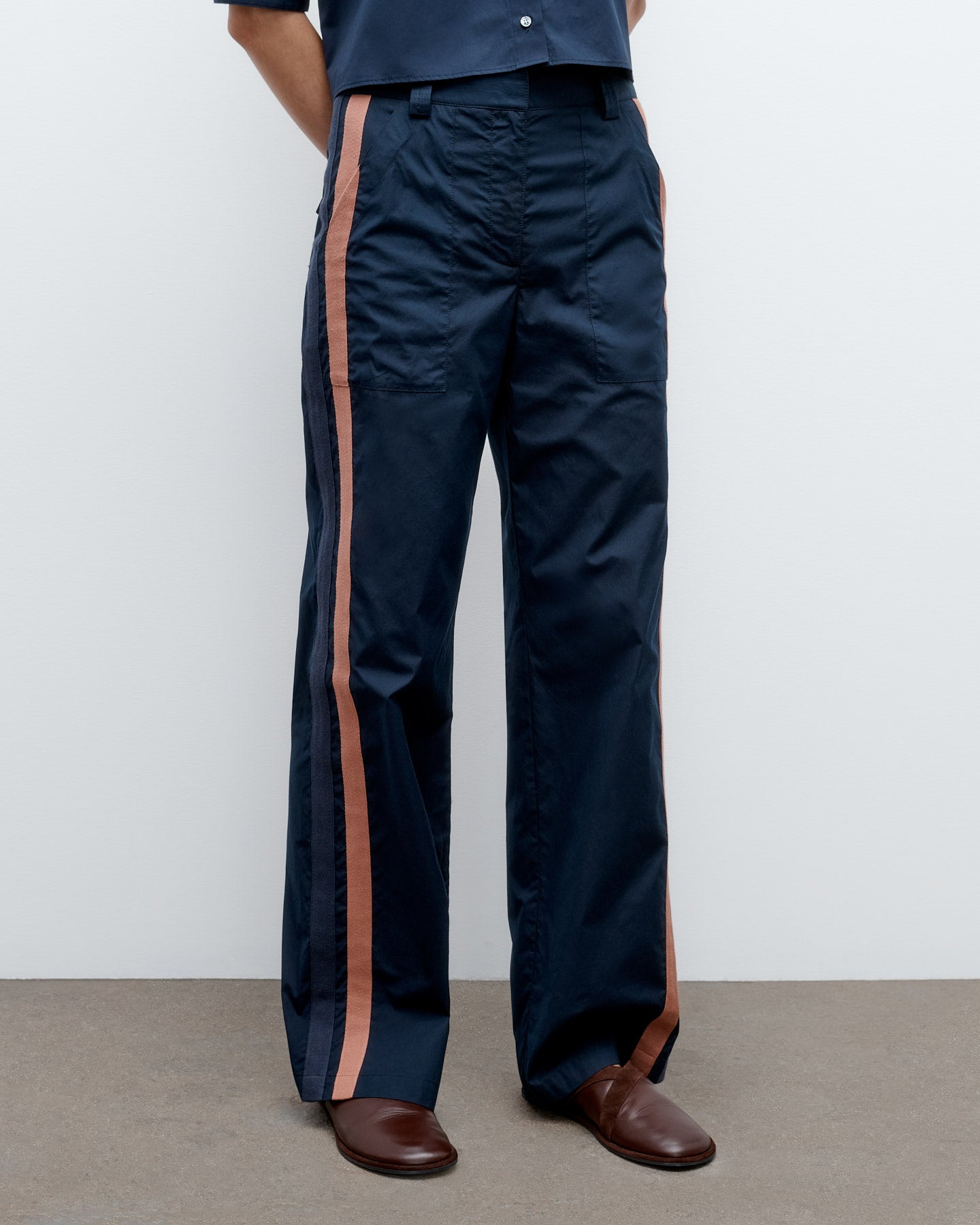 TWP Midnight Isabelle Pant in Vintage Washed Poplin view 4